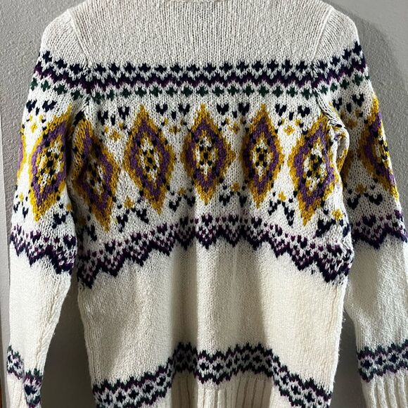 Women’s Talbots SZ Small Argle Wool Blend Sweater Nordic Design - Picture 10 of 15
